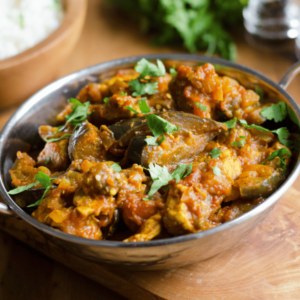 Lentil and Aubergine Curry with Rice/Cauli rice